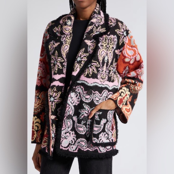 NWT $240 FARM Rio Sweet Mermaids Knit Jacket in Sizes XS, Large, and XL! - Picture 4 of 7